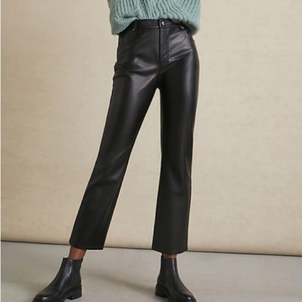 Avec Les Filles Lettie Straight Faux Leather Pants